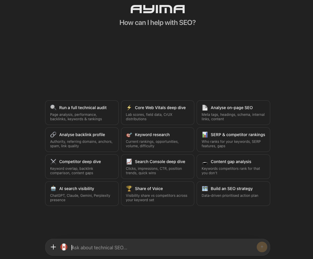 Ayima AI Dashboard - Your SEO Co-Pilot